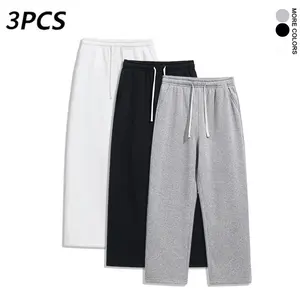 3Pack Unisex solid-color drawstring sweatpants, spring/summer style, comfortable, available in 3-pack and single pack.