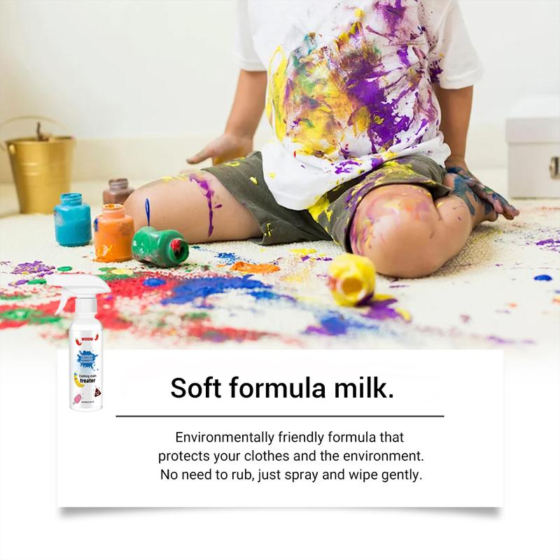 WOiOW Clothing Stain Remover Spray 200ml Powerful Safe Biodegradable Formula for Clothes Carpets Quick Fix for Food Grease Set In Stains Portable Easy to Use