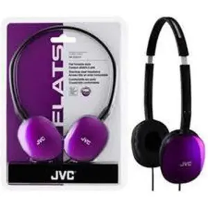 JVC HAS160V Flats Lightweight Folding Headphones On Ear (Violet)  [HEADPHONES] Violet, On-Ear