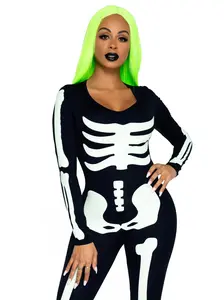 Printed Glow In The Dark Skeleton Catsuit