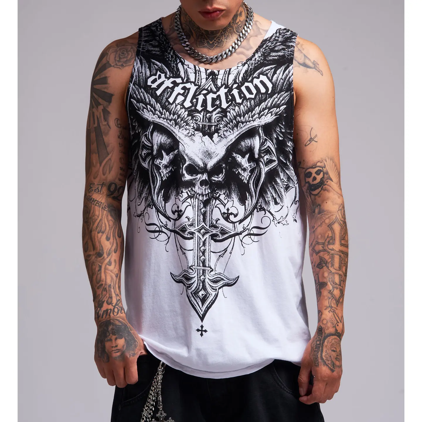 Affliction Men's Tank Top T-shirt Death Eyes