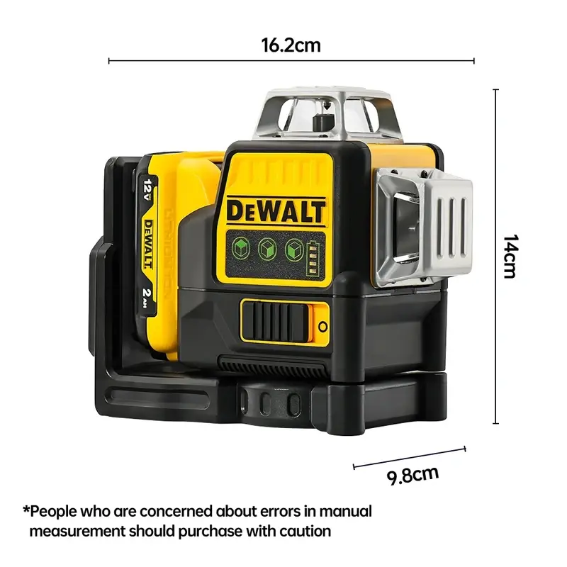 Dewalt DW089LG 12V Lithium-Ion True Green Laser Level - 12 Lines, 3 Sides, 360-Degree Vertical & Horizontal, Tool Set with Drill, Lawn Sweeper, Impact Wrench, Welder for Outdoor Leveling Tasks