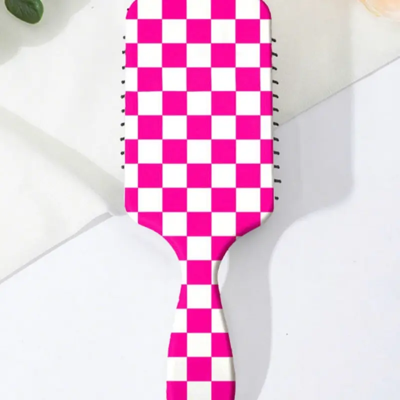 Pink Checkered Hair Brush