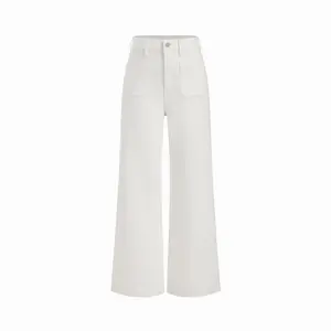 Cider High Stretch Denim Mid Rise Straight Leg Trousers