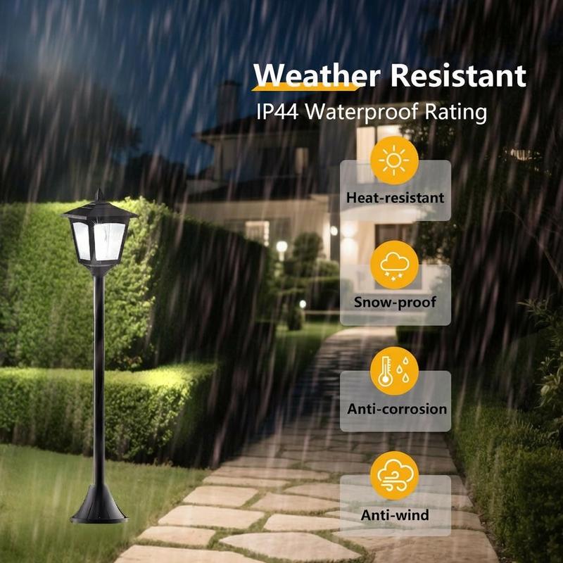 Sunface Outdoor Solar Lamp Post Lights 40-inch LED Waterproof Auto-On Dusk to Dawn for Garden Easy Install Energy Saving IP65 Durable