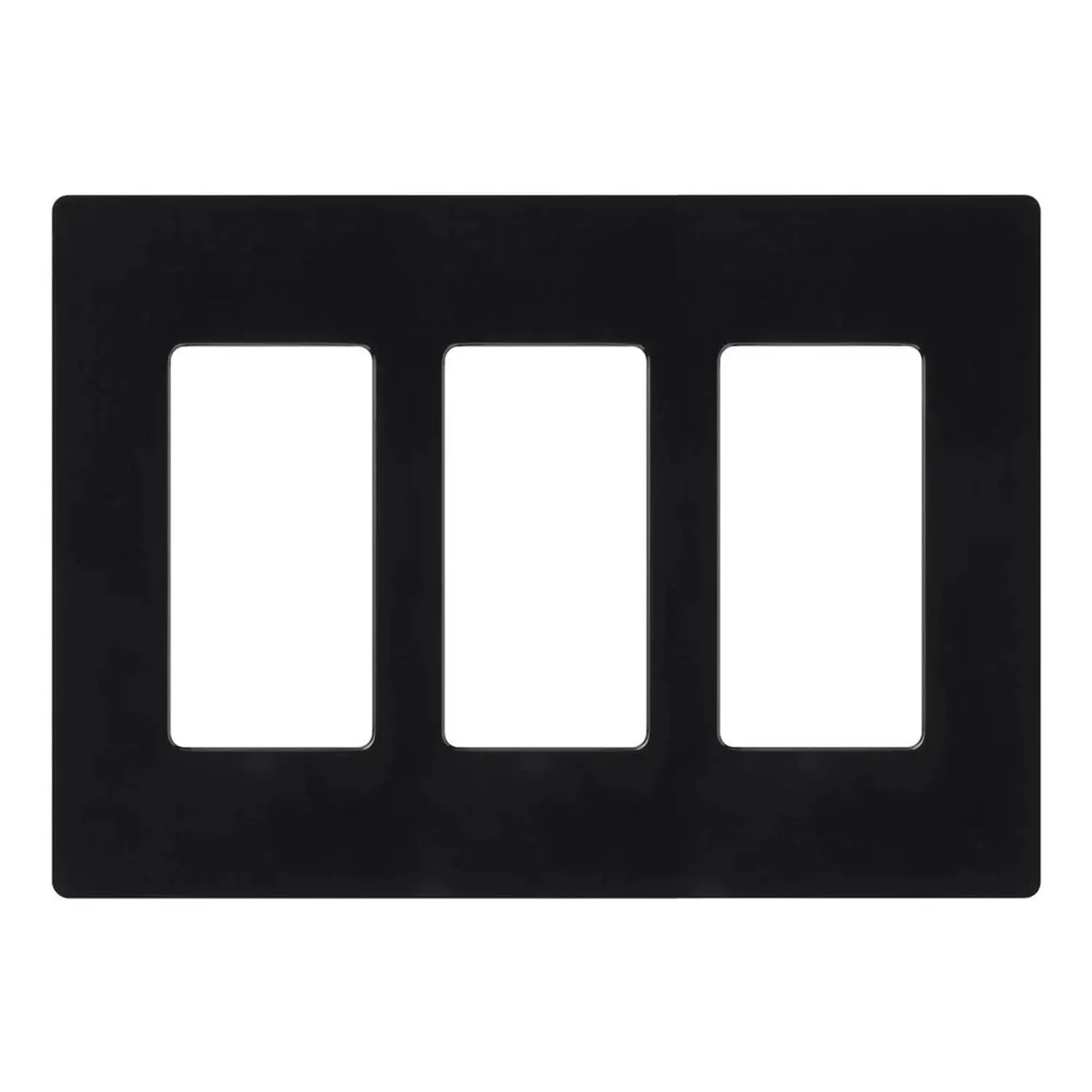 Lutron CW-3-BL Claro Standard 3-Gang Designer Screwless Wall Plate, Black