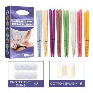 Ear Candles Set 16 Pack| Aromatherapy Relaxation Candle Kit with Safety Discs