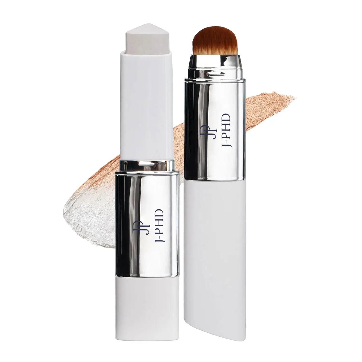 2-in-1 Color Changing Foundation Stick,Dual Ended Foundation Stick with Built-in Brush, Lightweight Hydrating Makeup, Natural No-Makeup Finish, Evens Skin Tone Concealer Blend Cream Evening