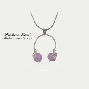 A | Headphone Beats  Handmade| Woven Necklace | Exquisite Pendant | Suitable for All-Day Wear | Romantic Gift for Family & Friends | One-of-a-Kind Jewelry