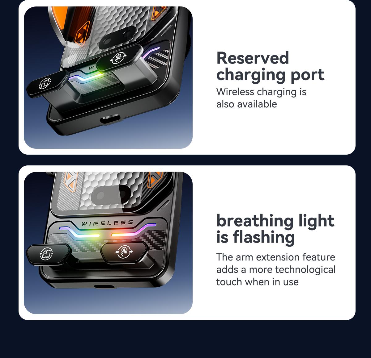 Wireless Car Charger Fast Rotatable Auto Clamping Car Charger Phone Holder fit iPhone Pro  tags Smartphone Cellphone Charging Electronic magnetic 360 rotating Lightning Bracket