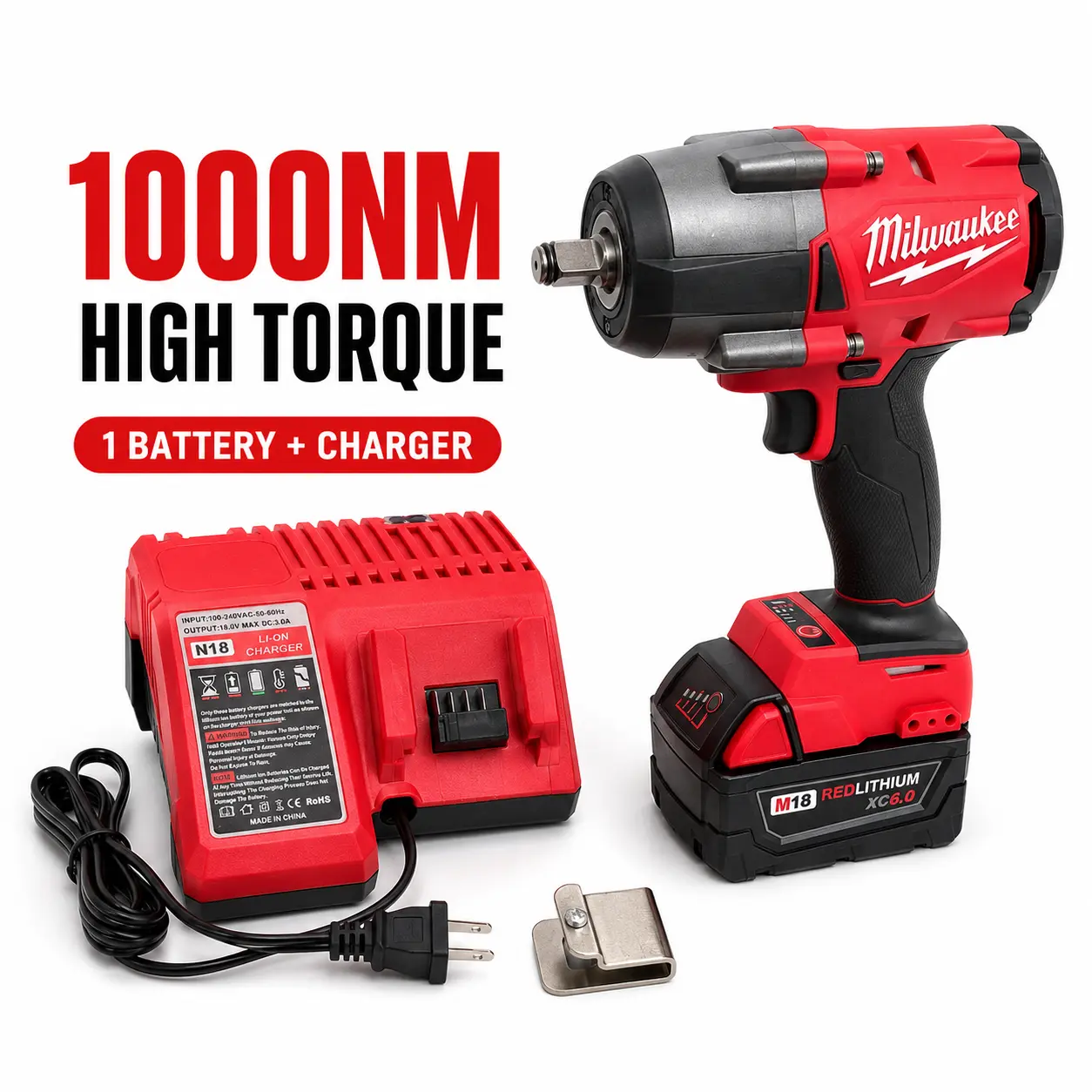Milwaukee 1/2 in 1000N Brushless Cordless High Torque Impact Wrench, Impact Socket Multitools & Accessories, Garage Repair Power Tool for Tire Changes, Heavy Fasteners