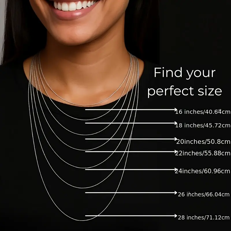 Women's Female 925 Sterling Silver Box Chain Necklace - Multi-Size, 5 Adjustable Lengths (16-24 in), Super Bright, Antioxidant-Safe, Ideal for Daily Wear or Christmas Gifting
