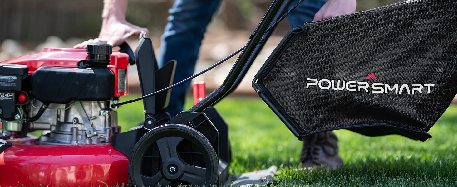 PowerSmart(DV8618P) Lawn Mower Gas Powered, 18-Inch 144cc Engine 3-in-1 Walk-Behind Push Lawn Mower, Oil Included PowerSmart(DV8618P) Lawn Mower Gas Powered, 18-Inch 144cc Engine 3-in-1 Walk-Behind Push Lawn Mower, Oil Included