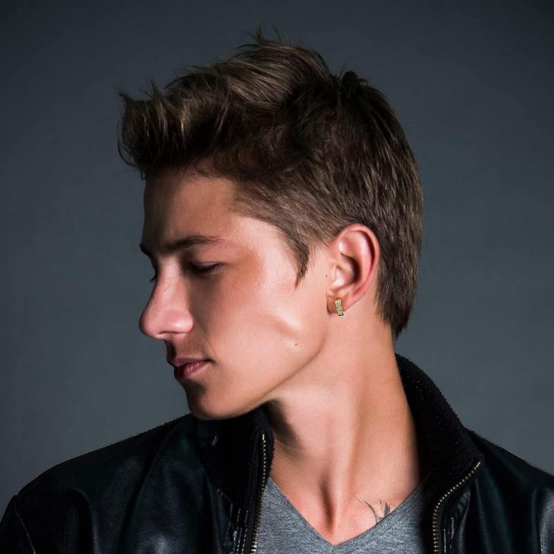 FLORIDECO 6 Pairs Stainless Steel Magnetic Stud Earrings for Men Women Hoop Earrings Clip on CZ Non-Piercing Jewelry Cubic Zirconia