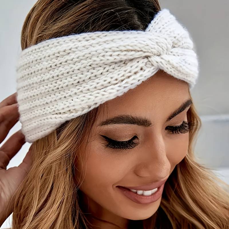 Cubidupi Triple KnotWarmth Ribbed Knit Headband Set-3pcs (Classic Neutrals:Beige/Brown/Black) SpringStatements