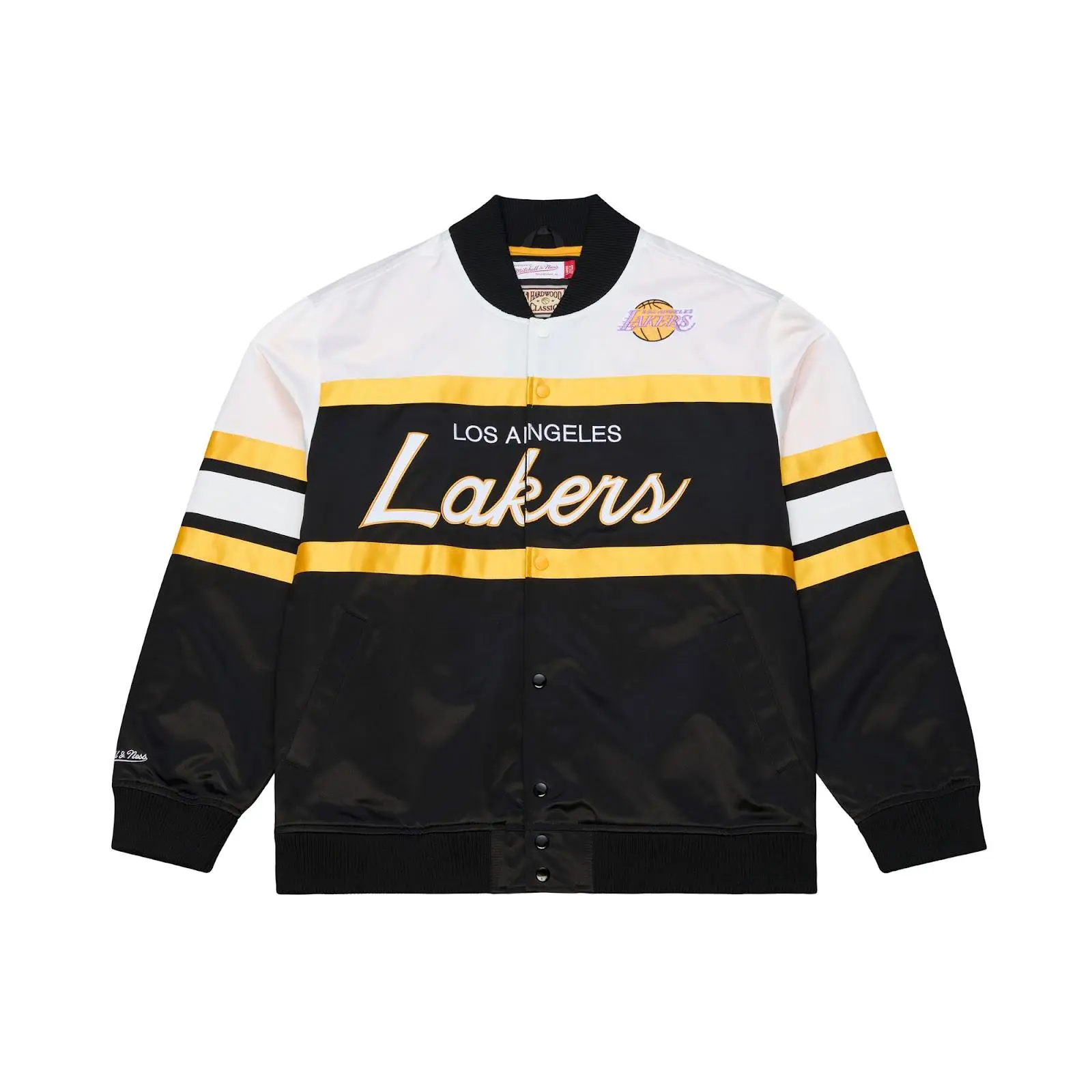 Los Angeles Lakers Black Head Coach Lightweight Satin Full-Snap Jacket