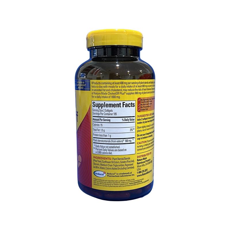 Nature Made CholestOFF Plus, 210 Softgels Supplement Healthcare Vitamin Edible Fitness Dietary