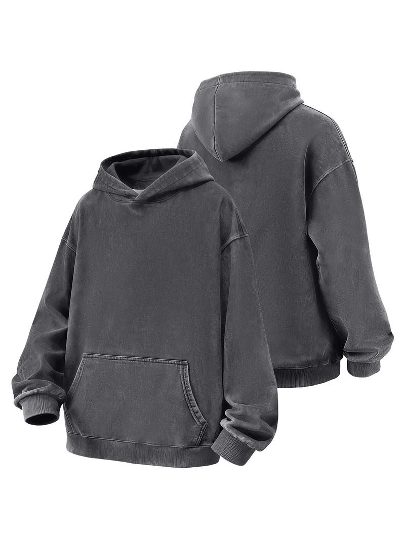 CCCMAI Men's Loose Fit Versatile Hoodie Casual Athletic Long Sleeve Hooded Sweatshirt for Fall Winter Daily Wear Sportswear Indoor Outdoor Activities Menswear Tops Pullover Stylish Wetsuit Beige Black Plain Vneck