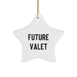 Funny Future Valet Quote Gifts from Men to Valet Friends for Christmas Unique Star Ornament Decorations