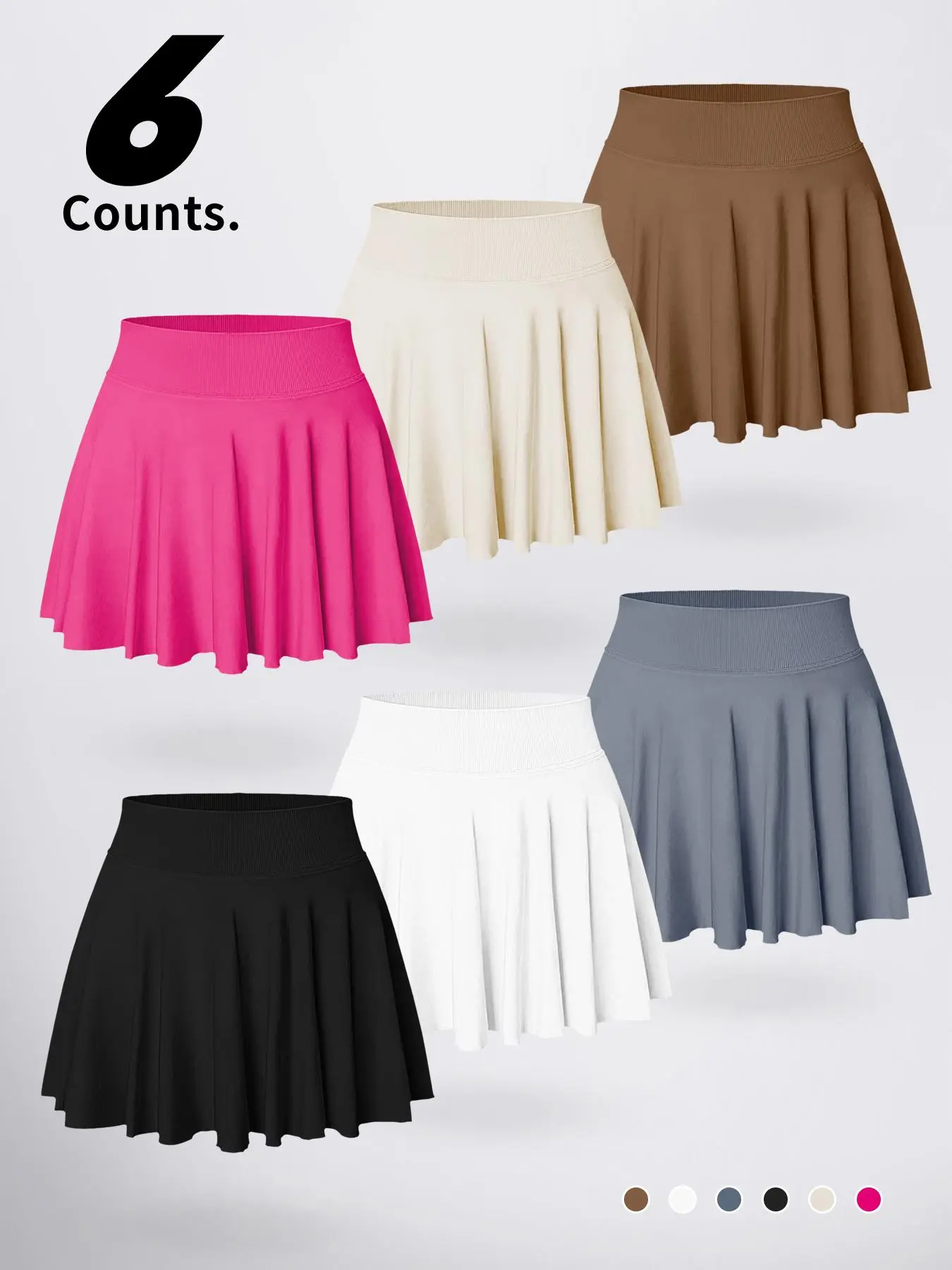 Women's Plain Two-In-One Anti-Exposure Sports Skirt Pants, Tennis Skort, Stretchy Skorts, Workout Skorts, Workout Skirts, High Waisted Skorts, High Waist Butt-Lift, Ideal for Intense Workouts and Gym, Summer Fashion