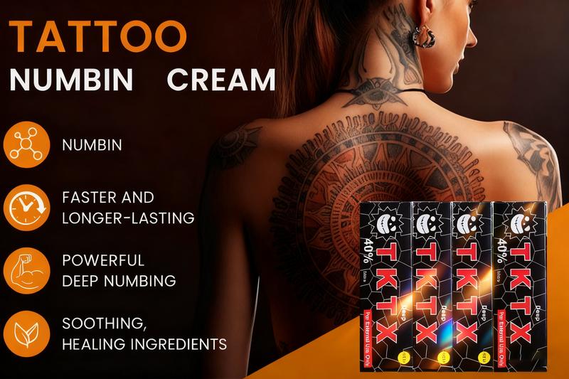 TKTX Black 40% Maximum Strength Numbing Cream 4-8H Painless Tattoo Microblading 10g*2PCS for External Use Only