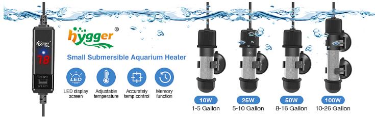 hygger Small Aquarium Betta Heater, Submersible Fish Tank Heater 10W/25W/50W/100W with LED Digital Display, Suitable for Marine Saltwater and Freshwater up to 5/10/16/26 Gallon hygger Small Aquarium Betta Heater, Submersible Fish Tank Heater 10W/25W/50W/100W with LED Digital Display, Suitable for Marine Saltwater and Freshwater up to 5/10/16/26 Gallon