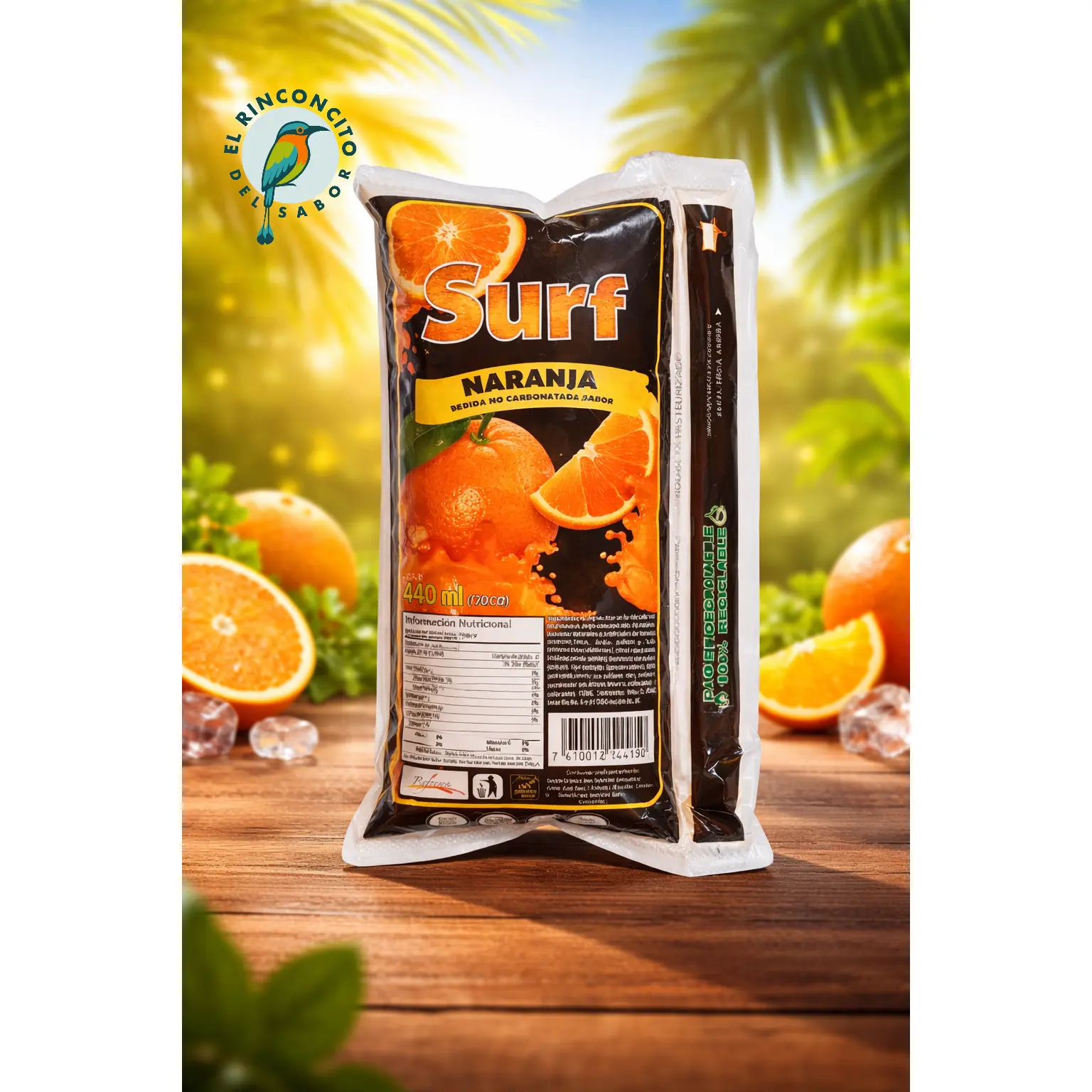 Jugo Surf Naranja Fruity Citrus Flavor Beverages, 2-Pack 440ml Refreshing Juice Drink