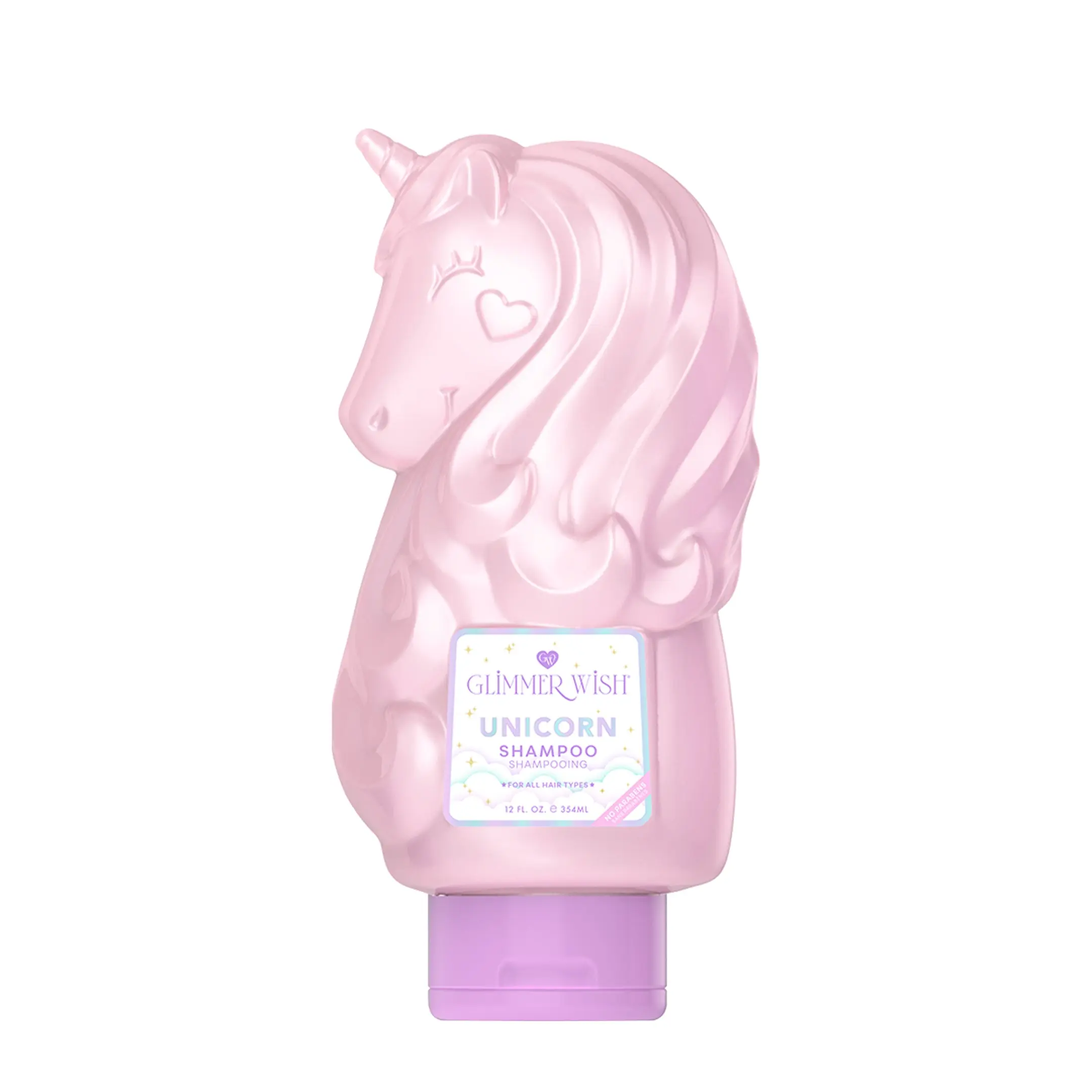 Glimmer Wish Unicorn Shampoo - Pink Shampoo Bottle with Unicorn Design, Moisturizing Formula for Haircare, Aloe & Coconut