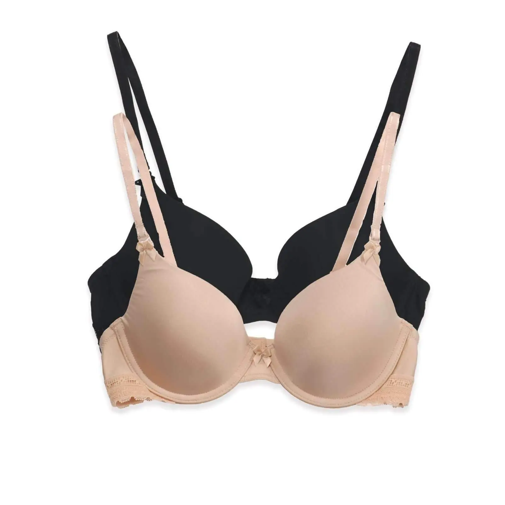 Gorgeous Cushion Comfort T-Shirt Bra w/ Multi-Way Straps 2-Pack