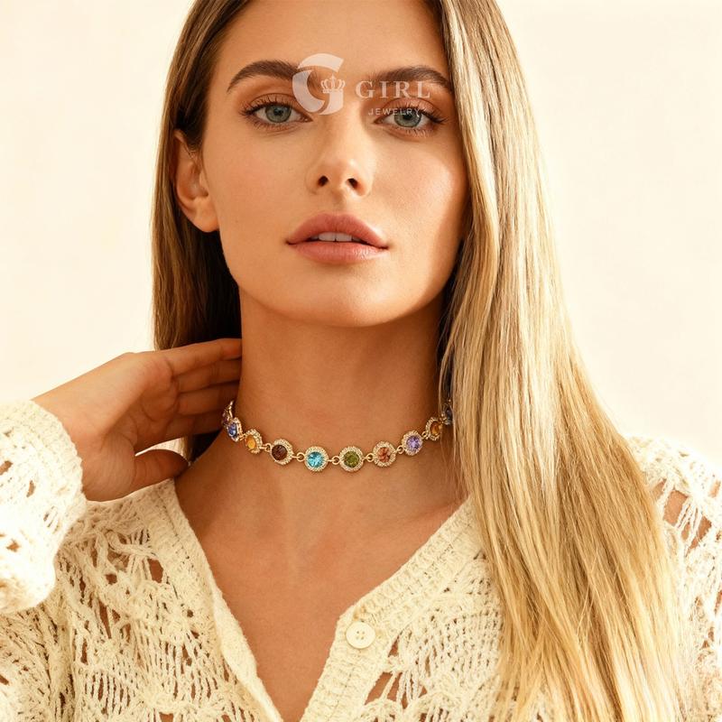 GGIRL Colorful Rhinestone Jewelry Set - Multi Color Bracelet & Shining Earrings - Stackable Choker Necklace - Unisex Daily Wear Gift Party Accessory for Various Festivals Fashion Jewelry Gift for Holiday Haul Christmas Birthdays Anniversaries GGIRL Colorful Rhinestone Jewelry Set - Multi Color Bracelet & Shining Earrings - Stackable Choker Necklace - Unisex Daily Wear Gift Party Accessory for Various Festivals Fashion Jewelry Gift for Holiday Haul Christmas Birthdays Anniversaries