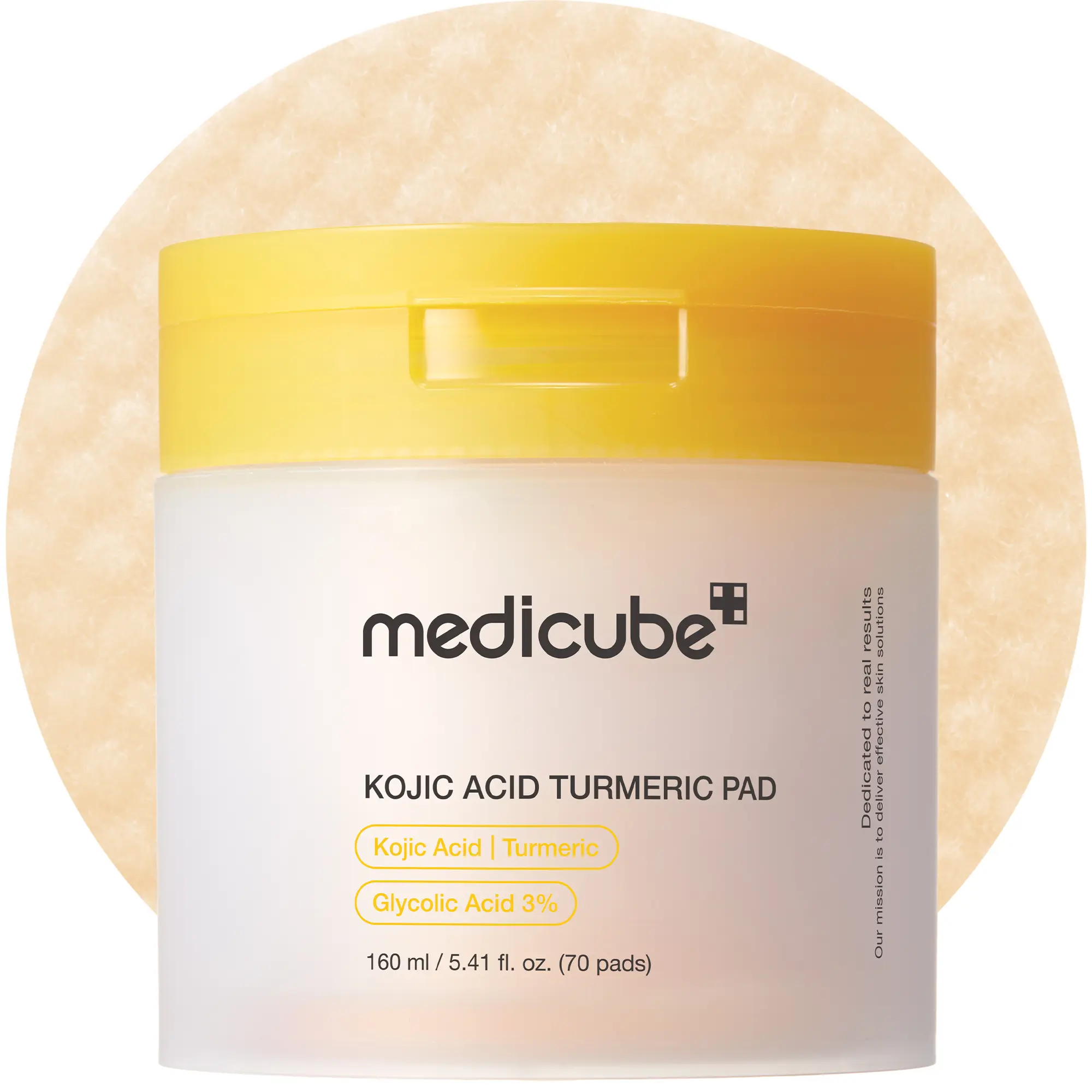 [medicube] Kojic Acid Turmeric Clarifying Toner Pad for Troubled Skin & Use After Spot Care | Soothing & Calming with Turmeric, Niacinamide, Glycolic Acid  | Korean Skin Care, 70 Pads