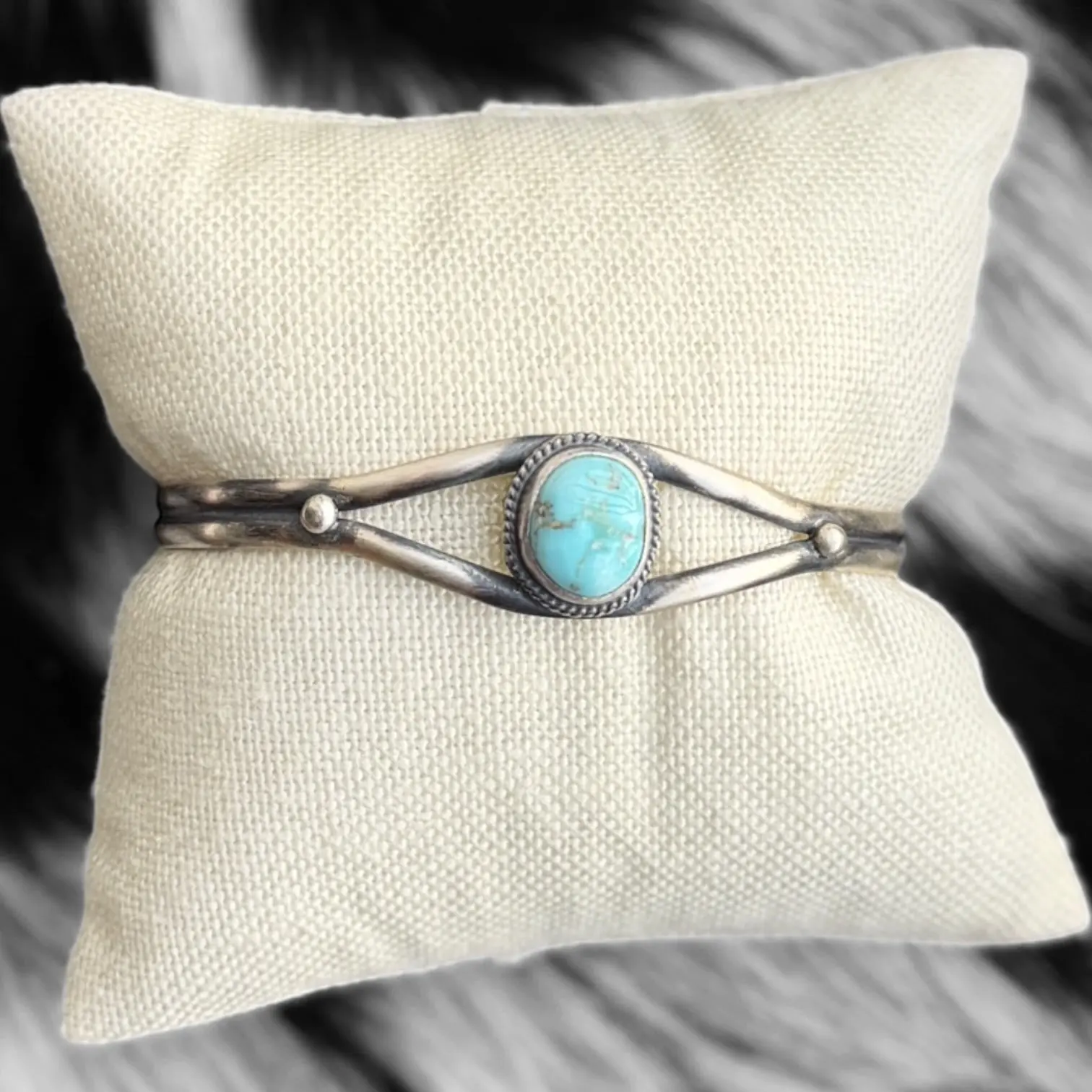 Dry Creek Turquoise Cuff Bracelet | Genuine 925 Sterling Silver | Navajo Handmade | Stamped BF