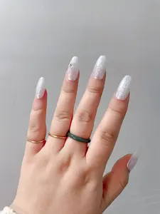Winter Night Glitter Snowflake Nail Art Set with Snow Velvet Gel Crystal Plating Powder & Embossed Snowflakes for Festive Season High-End Christmas Style