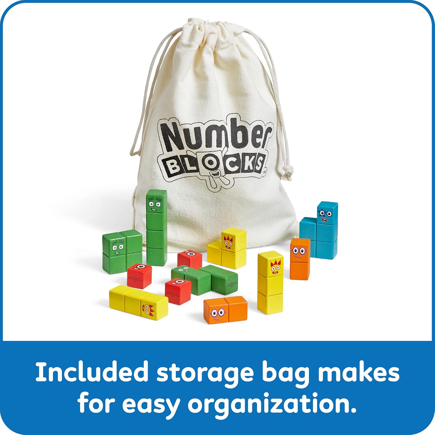 hand2mind Numberblocks Wooden Building Blocks Activity Set, Wood Stacking Toy, Counting Blocks, Numbers for Toddlers, Math Games, Logic Puzzles, Preschool Learning Activities, Kids Birthday Gift