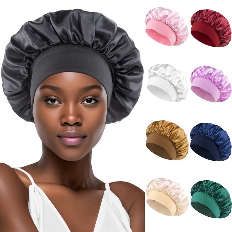 [Wequeen] 3-Piece Essential Hair Care Set – Styling Comb/Brush Options for All Hair Types + Brow Brush + Satin Sleep Bonnet, Curl & Volume Tools Available Random Color