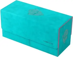 Gamegenic The Academic 133+ XL Premium Deck Box | Double-Sleeved Card Storage | Card Game Protector | Holds Up to 122 Cards Plus Game Accessories | Teal/Pink Color
