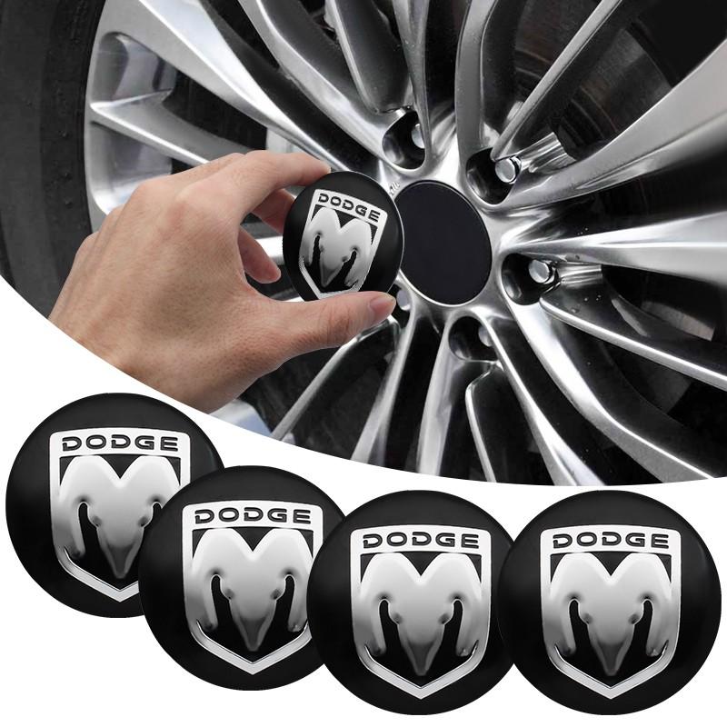 4pcs 56mm Aluminum Dodge Models Car Wheel Hub Center Cap Stickers Emblem Badge Decoration Decals For Dodge Caliber Ram 1500 Caravan Charger Journey Nitro Challenger Auto Styling Accessories