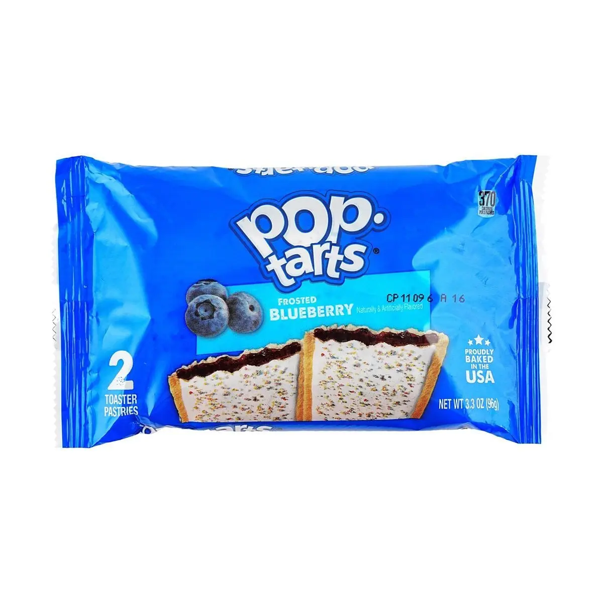 Kellogg's Frosted Blueberry Pop-Tarts, Pastry Snacks, 94g - Bulk Pack for Easy Breakfast & Snacks