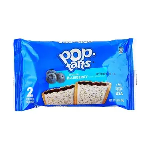 Kellogg's Frosted Blueberry Pop-Tarts, Pastry Snacks, 94g - Bulk Pack for Easy Breakfast & Snacks