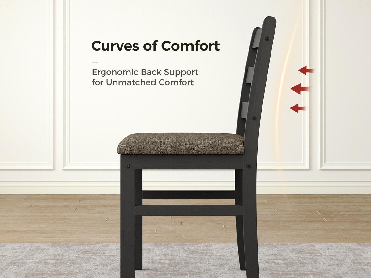 【Sophia & William】5 Piece Dining Table Set for 4, Faux Marble or Solid Rubberwood Tabletop, Cushioned Option Available, Kitchen Dining Table for Small Spaces, Apartment, Easy Clean, Durable, Farmhouse Style