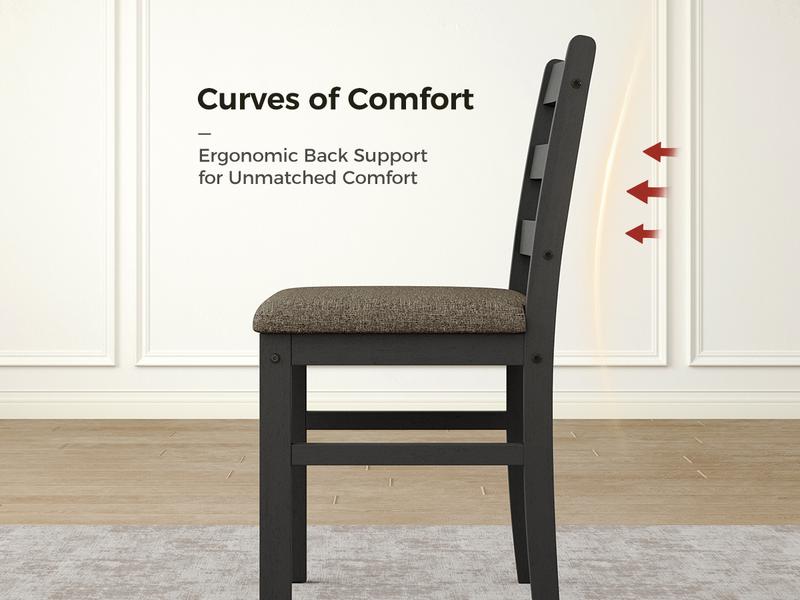 【Sophia & William】5 Piece Dining Table Set for 4, Faux Marble or Solid Rubberwood Tabletop, Cushioned Option Available, Kitchen Dining Table for Small Spaces, Apartment, Easy Clean, Durable, Farmhouse Style