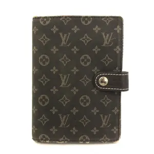Pre-owned Louis Vuitton canvas Small Leather Goods Monogram Mini Agenda PM Notebook Cover Brown CA2057