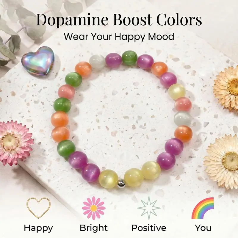 Dopamine Style Colorful Beaded Necklace - UV Reactive Color Changing Summer Jewelry, Waterproof & Stackable Chain, Colorful Necklace, Beaded Necklaces