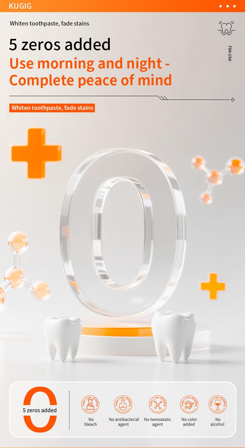 KUGIG Fresh Breath Toothpaste for Bad Breath – Fluoride-Free Whitening Toothpaste for Sensitive Teeth, Mint Flavor Helps Reduce Odor Causing Buildup and Supports Long Lasting Breath Freshness