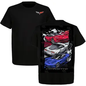 Chevrolet Corvette C6 Graphic T-Shirt, American Muscle Sports Car Tee for Men and Women, Unisex Short Sleeve Cotton Shirt, Car Enthusiast Gift, Vintage Racing Style Streetwear