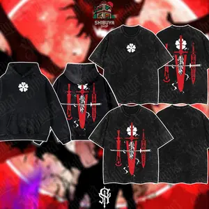 [Shibuya] Asta Demon Slayer Sword Black Clover Vintage Unisex Oversize Anime Washed Cotton T-shirt, graphic tee, anime lover, anime merch fan, outfits men, boys merch