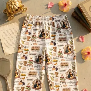Pride and Prejudice Pajamas Trousers, Long Pants With What Excellent Boiled Potatoes Stickers On, Jane Austen, Elizabeth, Mr. Darcy, Mr. Collins Sleepwear, Pemberley, Gift for Book Lovers