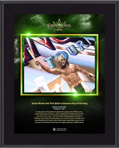 Xavier Woods World Wrestling Entertainment 10.5" x 13" 2021 Crown Jewel Sublimated Plaque