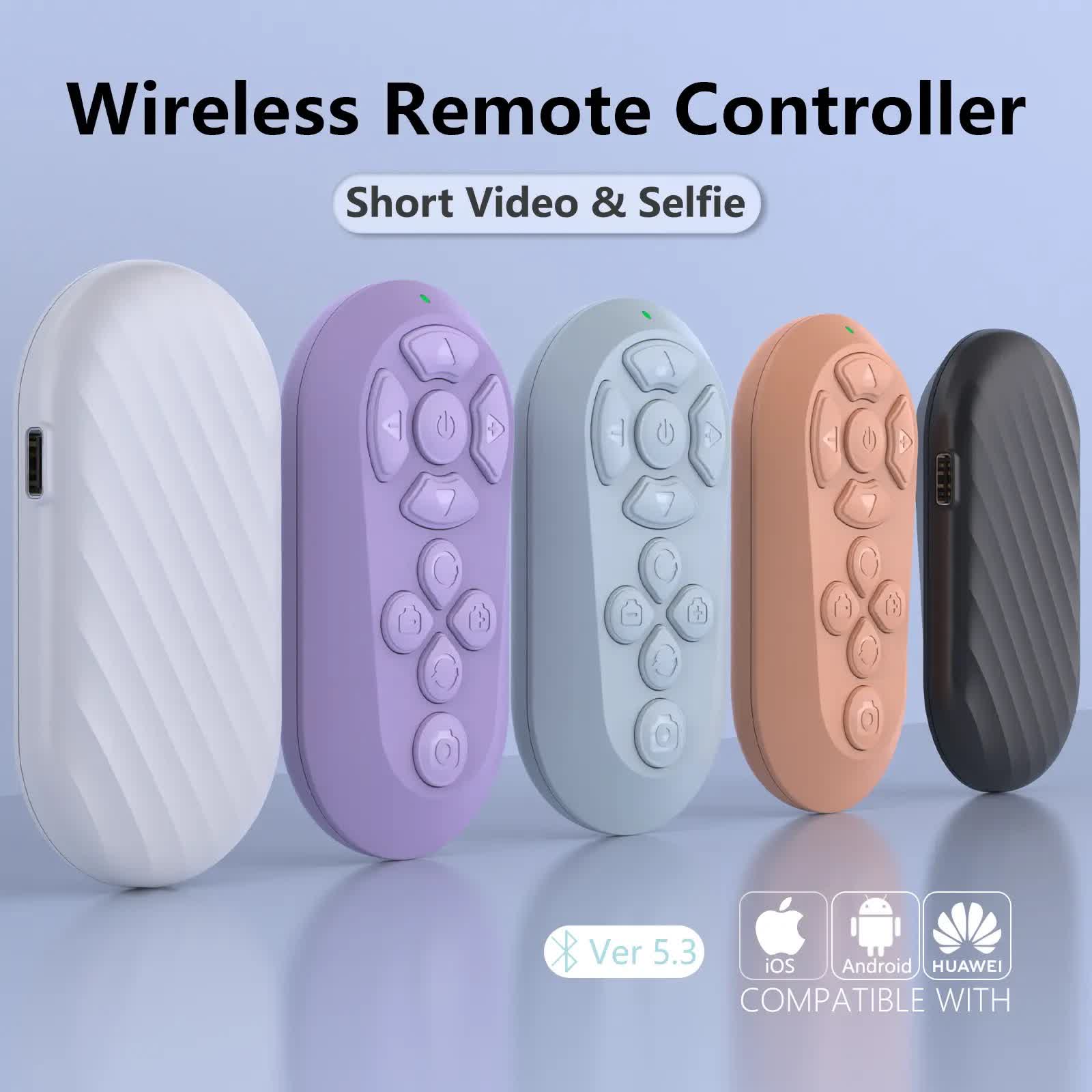 Wireless Bluetooth Remote for TikTok, Page Scrolling, & Camera Shutter | Hands-Free iPhone & Android Controller
