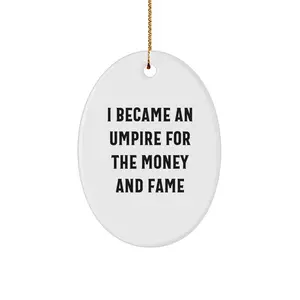 Funny Umpire Gifts for Umpires, Oval Ornament for Umpire Fans, Christmas Unique Gifts from Friends to Umpires